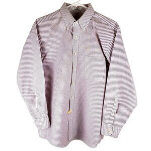 Van Heusen Mens Cranberry Striped Dress Shirt size 16 1/2 (32/33)  JH1662449